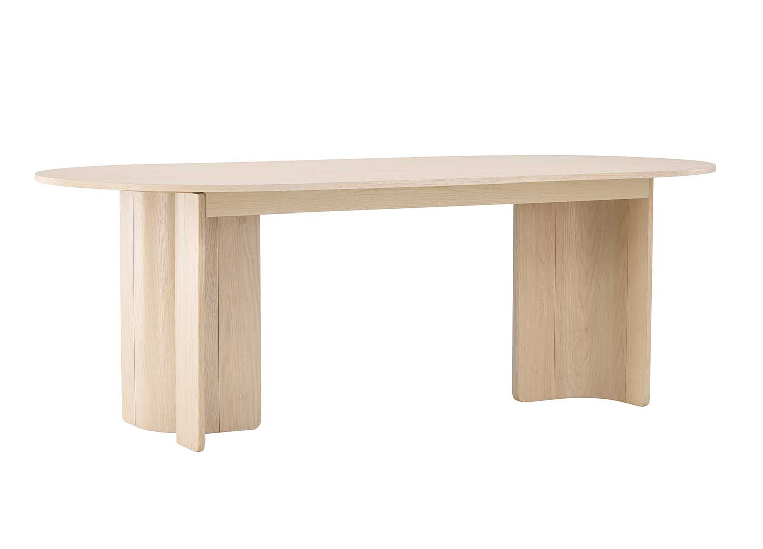 Table à manger ovale MDF 220 cm bois clair TYRESO