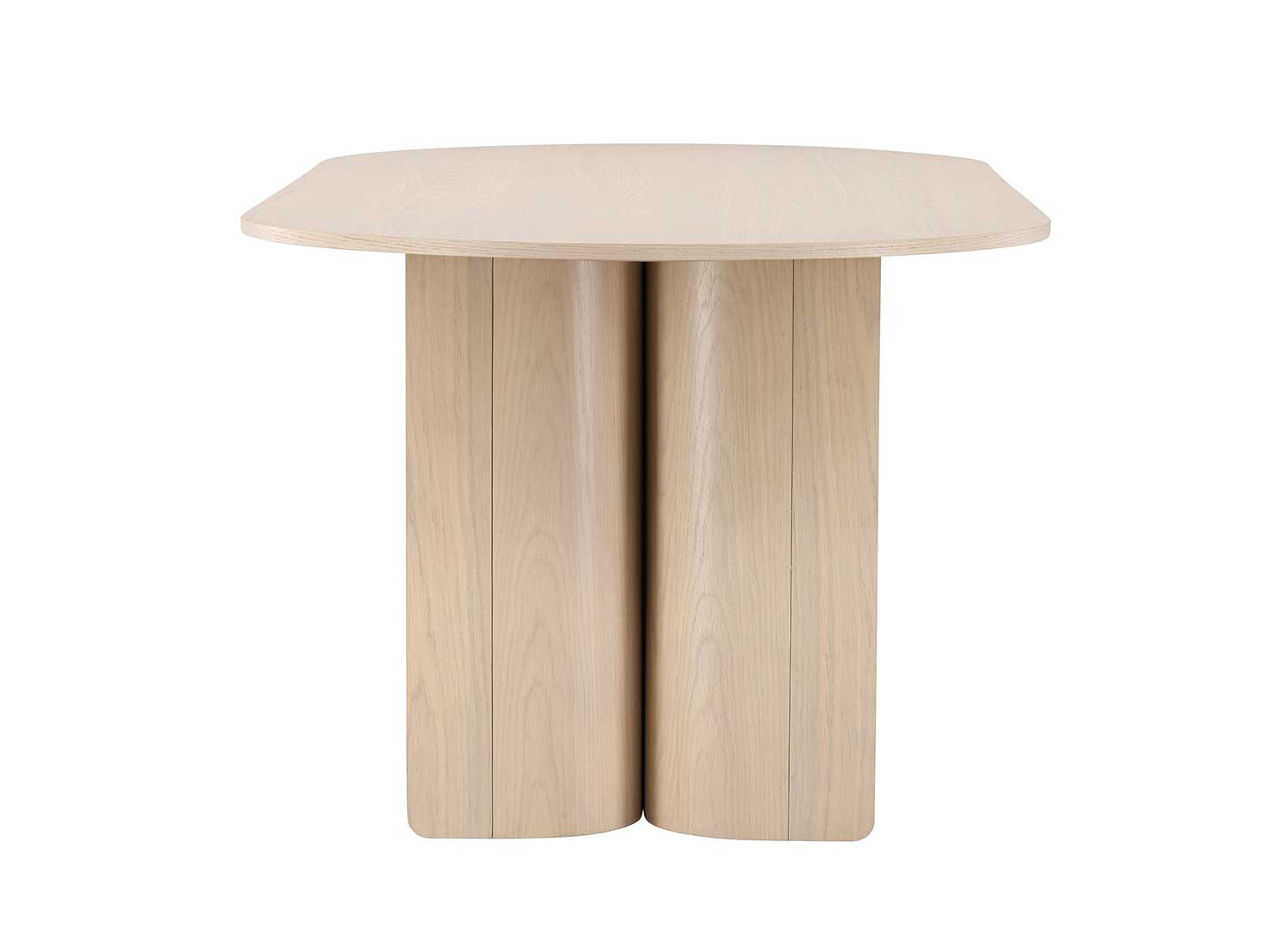 Table à manger ovale MDF 220 cm bois clair TYRESO