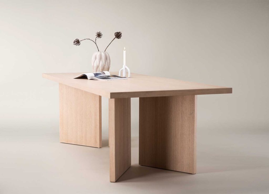 Table à manger rectangulaire chêne blanchi 2m40