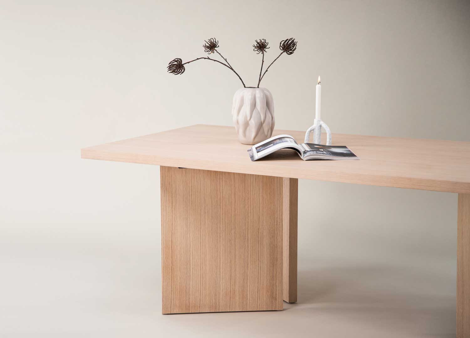 Table à manger rectangulaire chêne blanchi 2m40