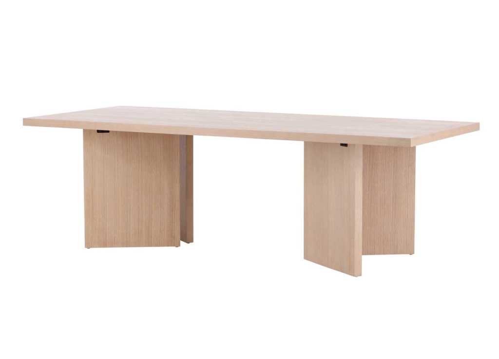 Table à manger rectangulaire chêne blanchi 2m40