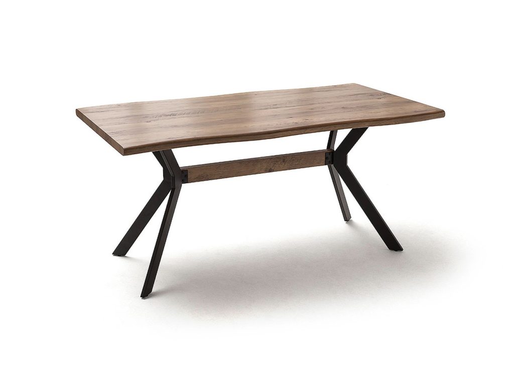 Table à manger rectangulaire chêne et métal noir