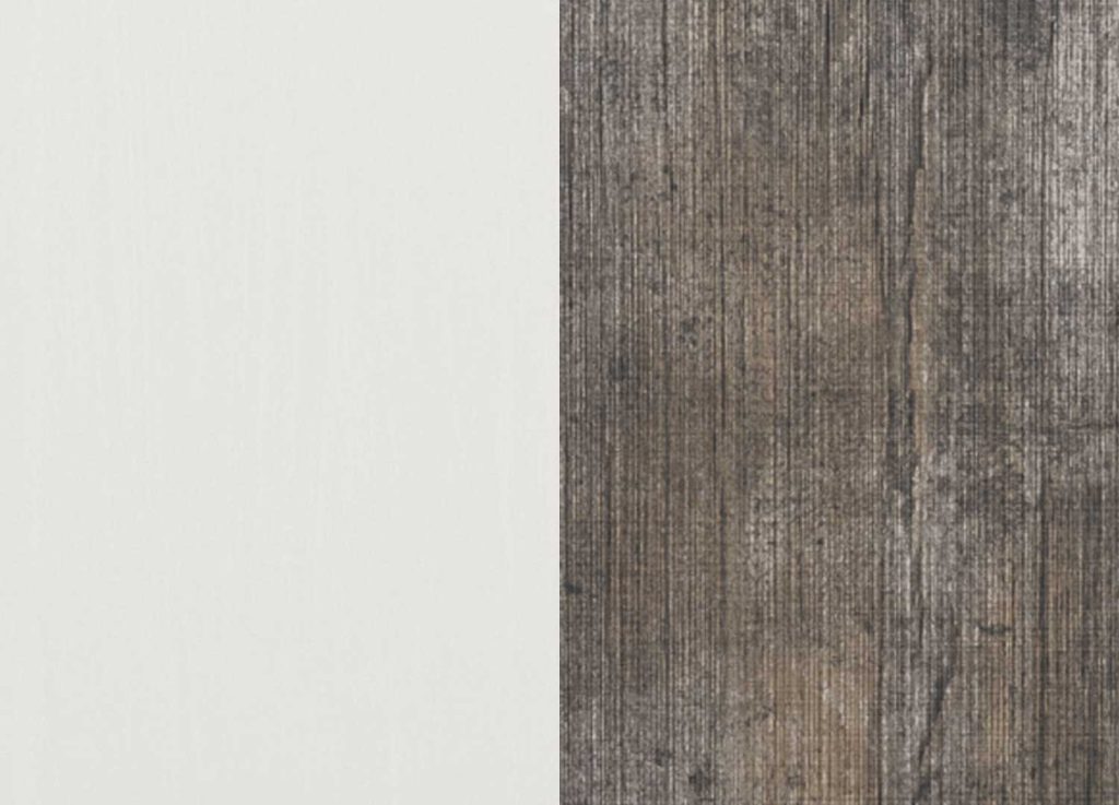 Table à manger rectangulaire extensible 2 allonges bois blanc et borneo