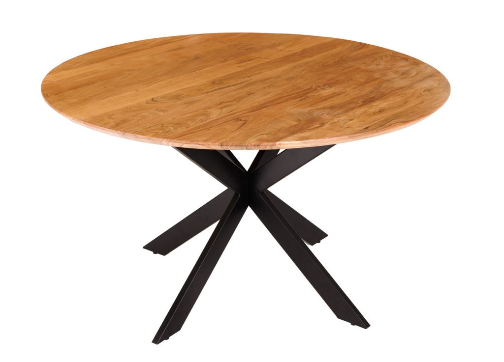 Table à manger ronde 130 cm en bois d'acacia