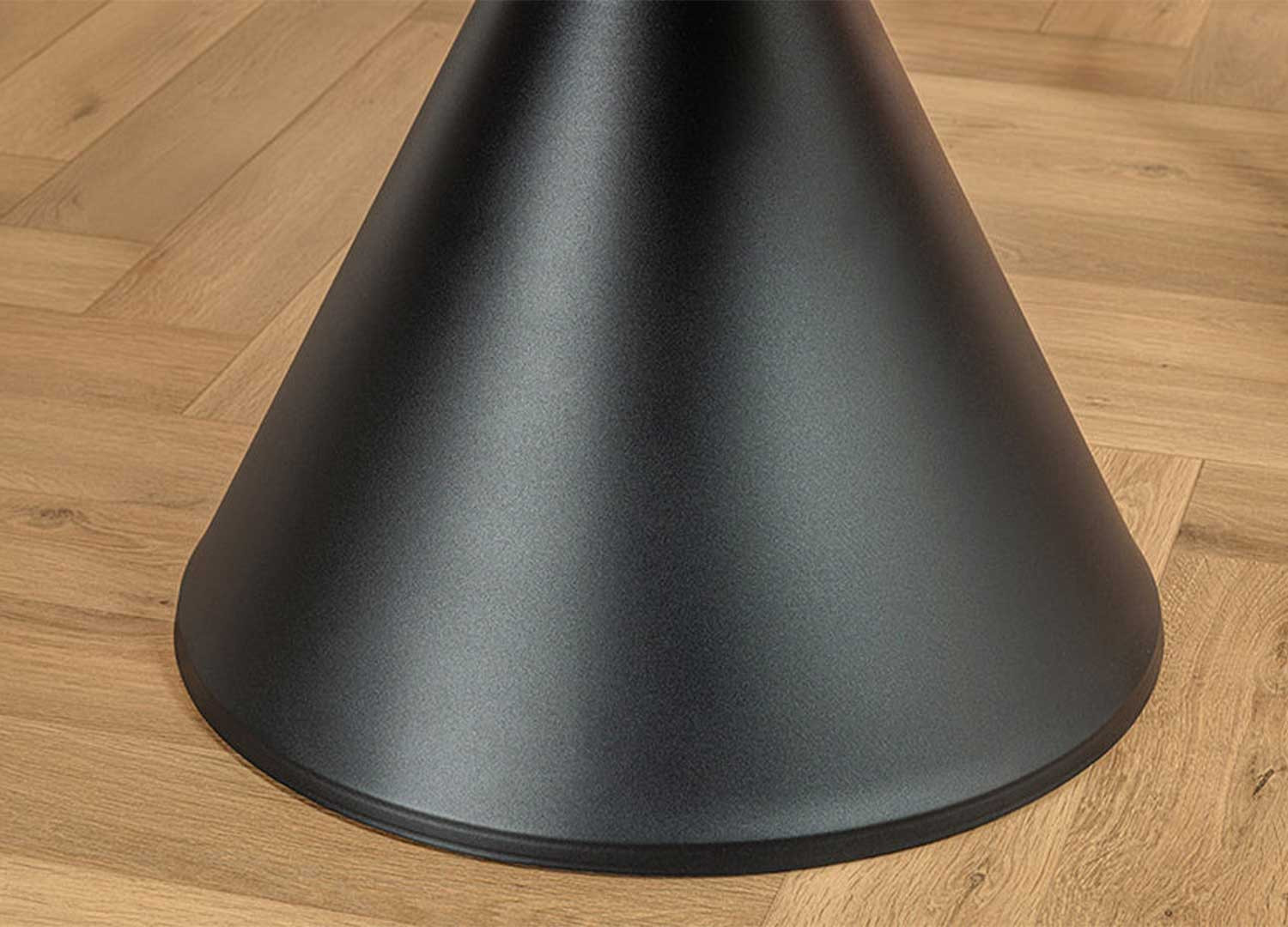 Table à manger ronde 135 cm céramique blanc et pied central Ariana