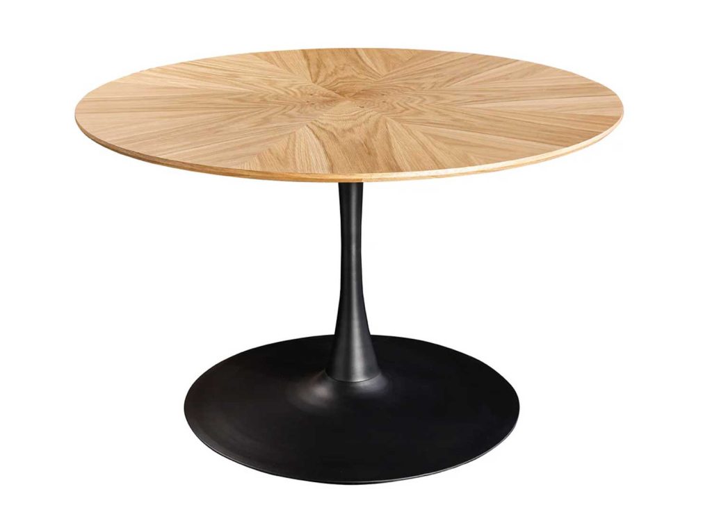 Table à manger ronde aspect chêne 120 cm Anaya