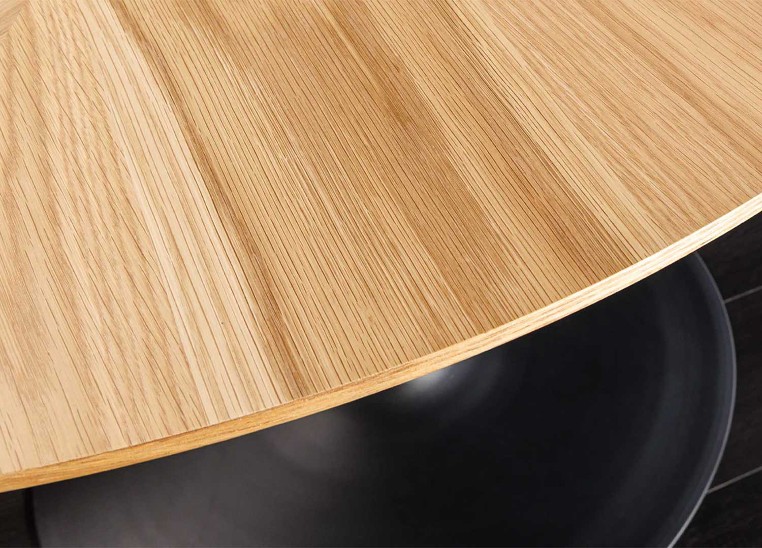 Table à manger ronde aspect chêne 120 cm Anaya