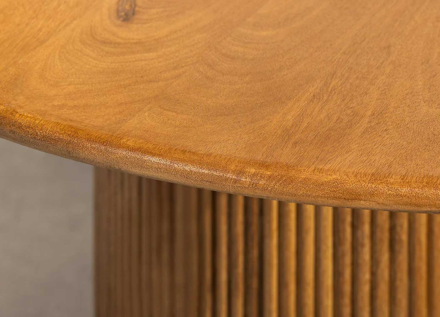 Table à manger ronde avec rangement en manguier Riven