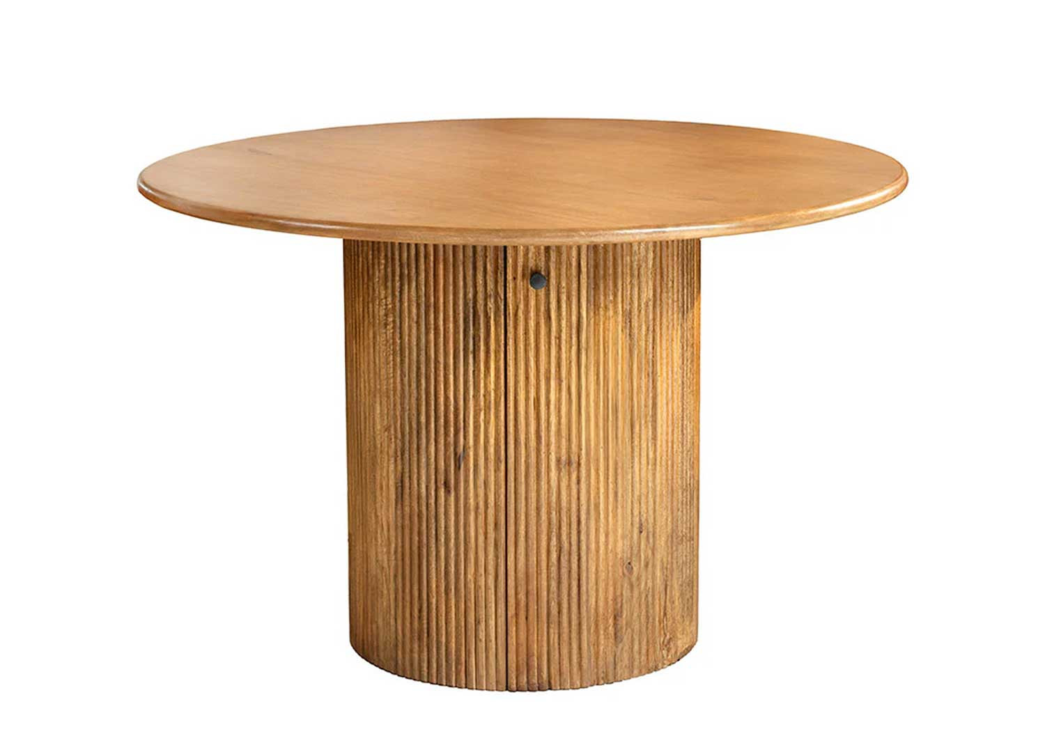 Table à manger ronde avec rangement en manguier Riven