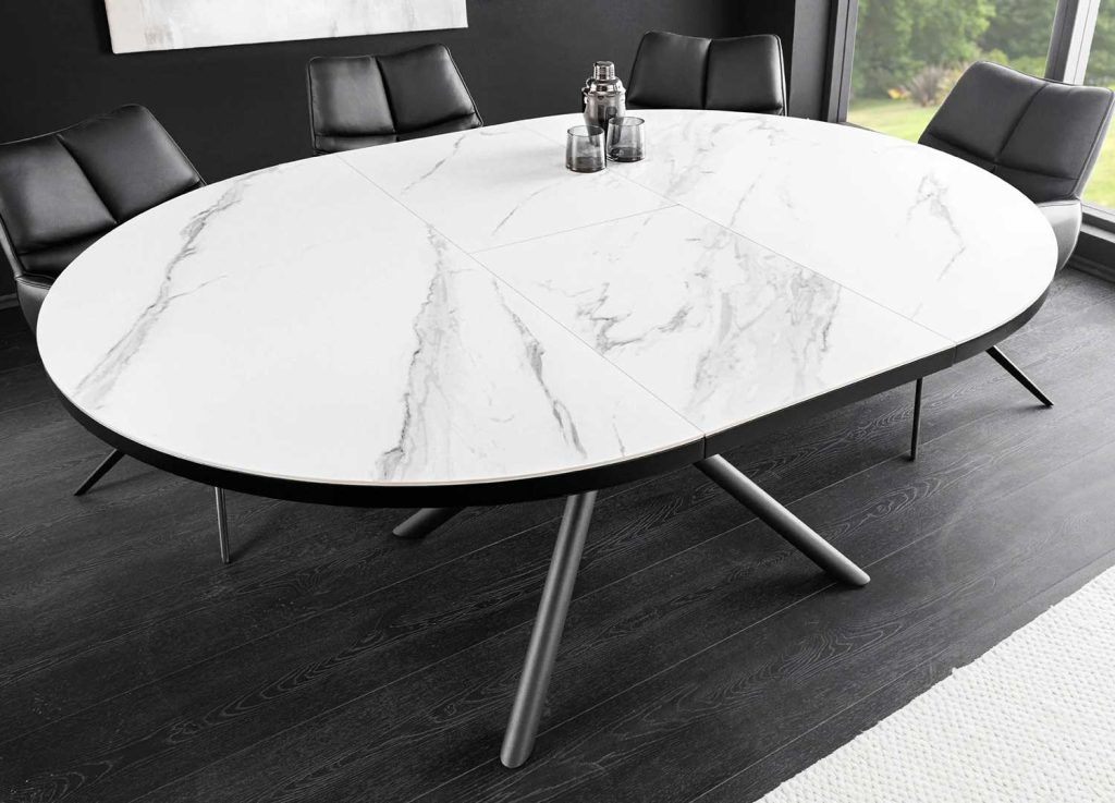 Table à manger ronde céramique extensible Neora