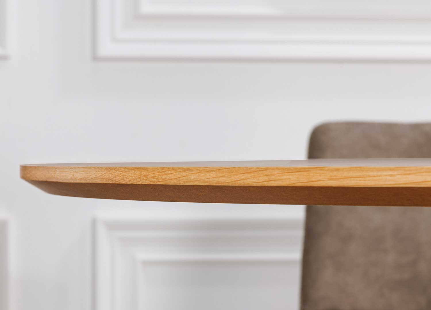 Table à manger ronde en bois chêne naturel 120 cm