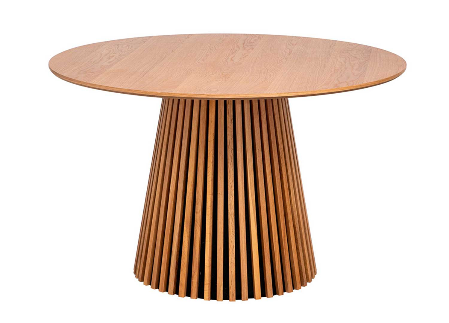 Table à manger ronde en bois chêne naturel 120 cm