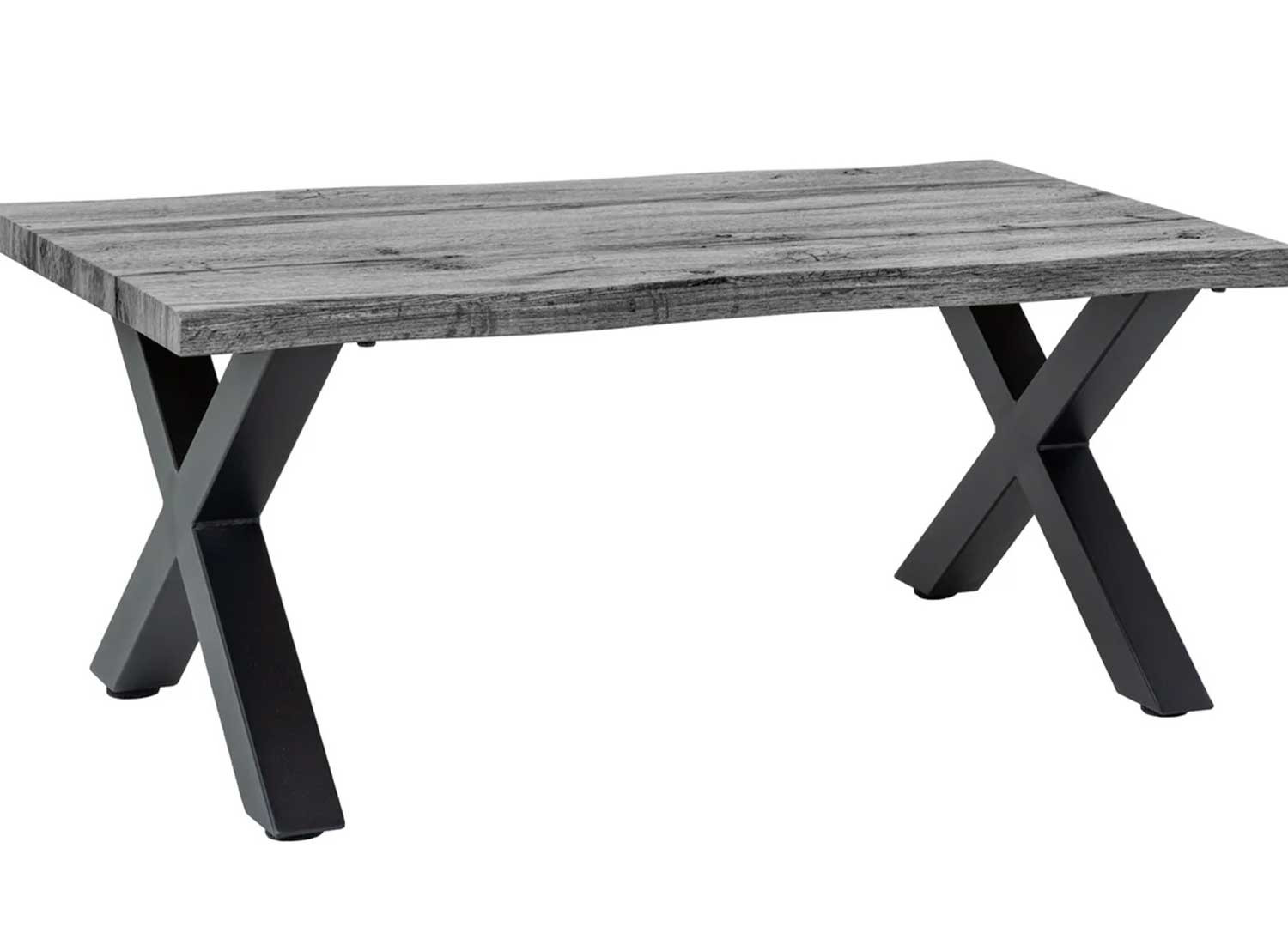 Table basse 90 cm en bois aspect chêne sauvage gris Joka