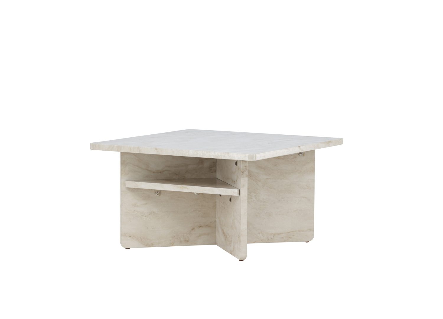 Vue produit de la table basse Ålesund beige en effet marbre