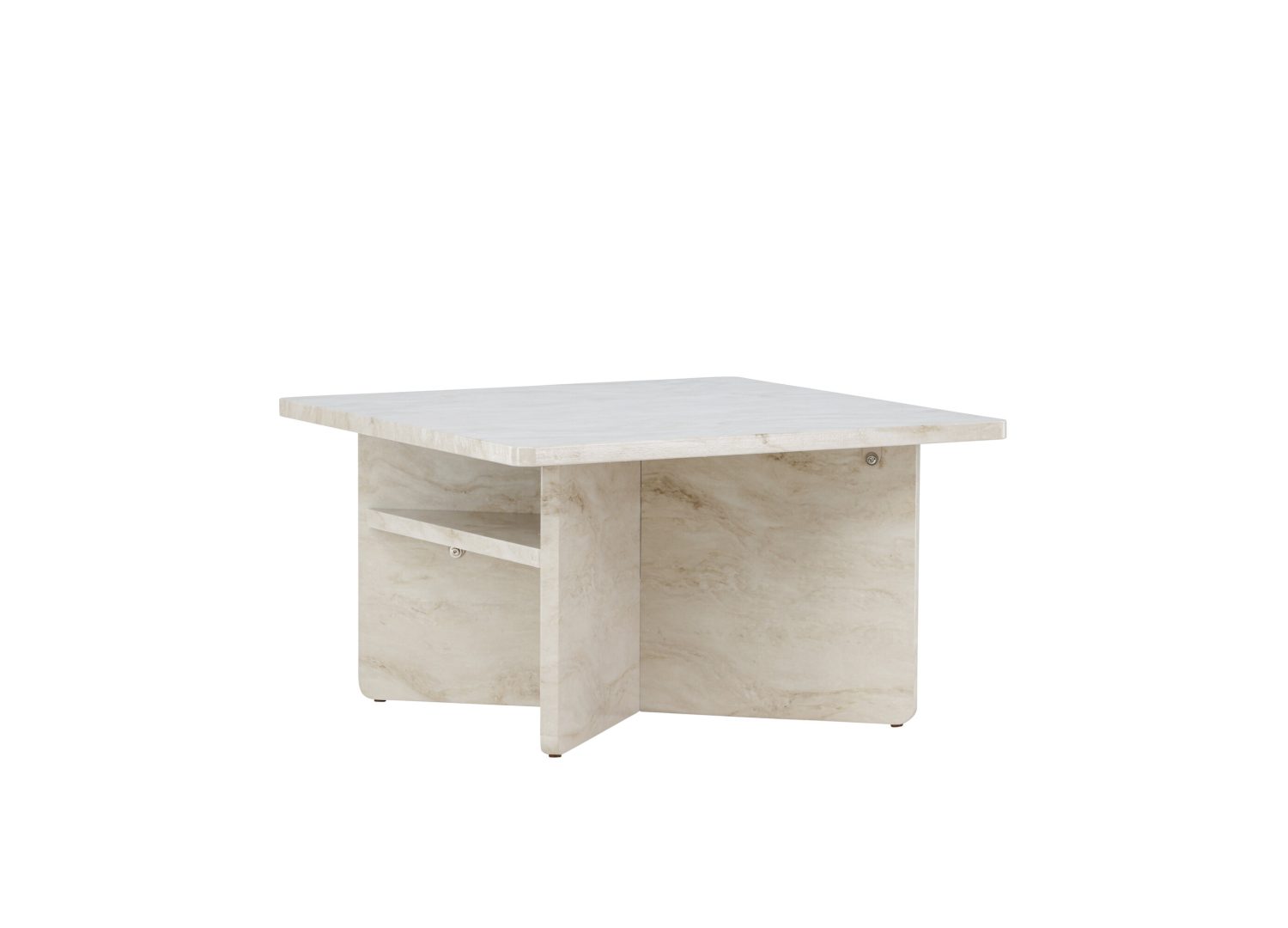 Vue produit de la table basse Ålesund beige en effet marbre