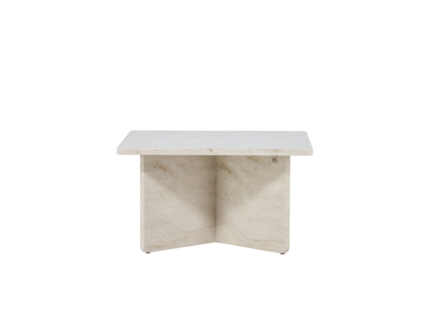 Vue produit de la table basse Ålesund beige en effet marbre