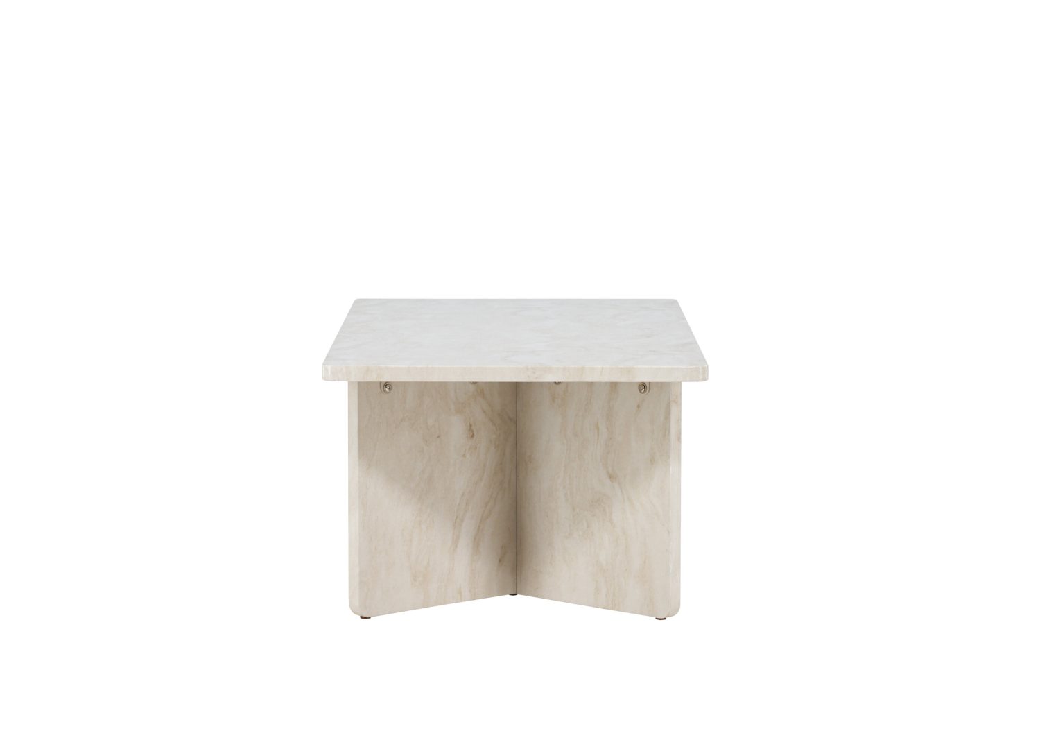 Vue produit de la table basse Ålesund beige en effet marbre