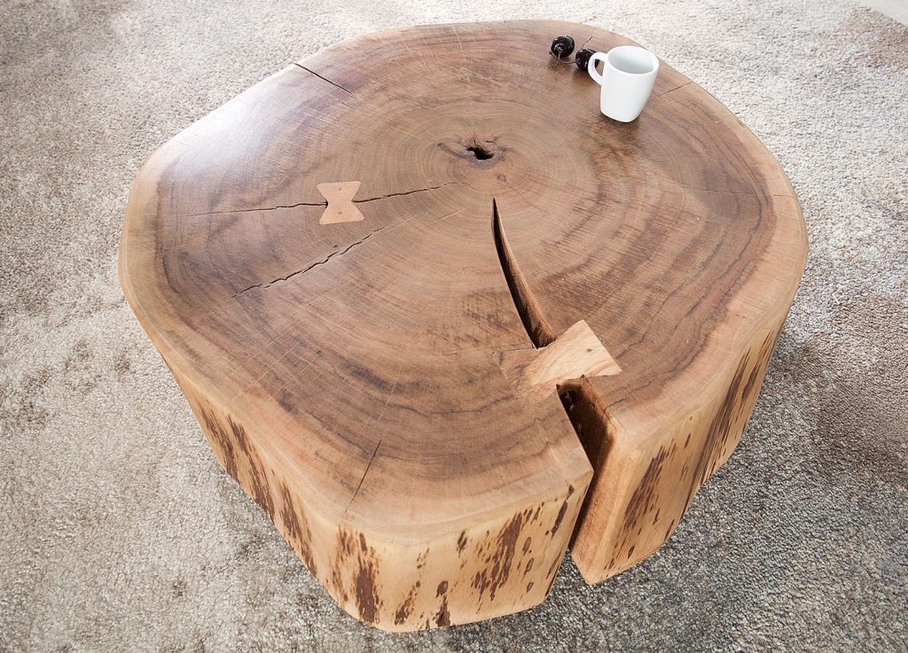 Table basse appoint Ø 60 cm bois massif acacia