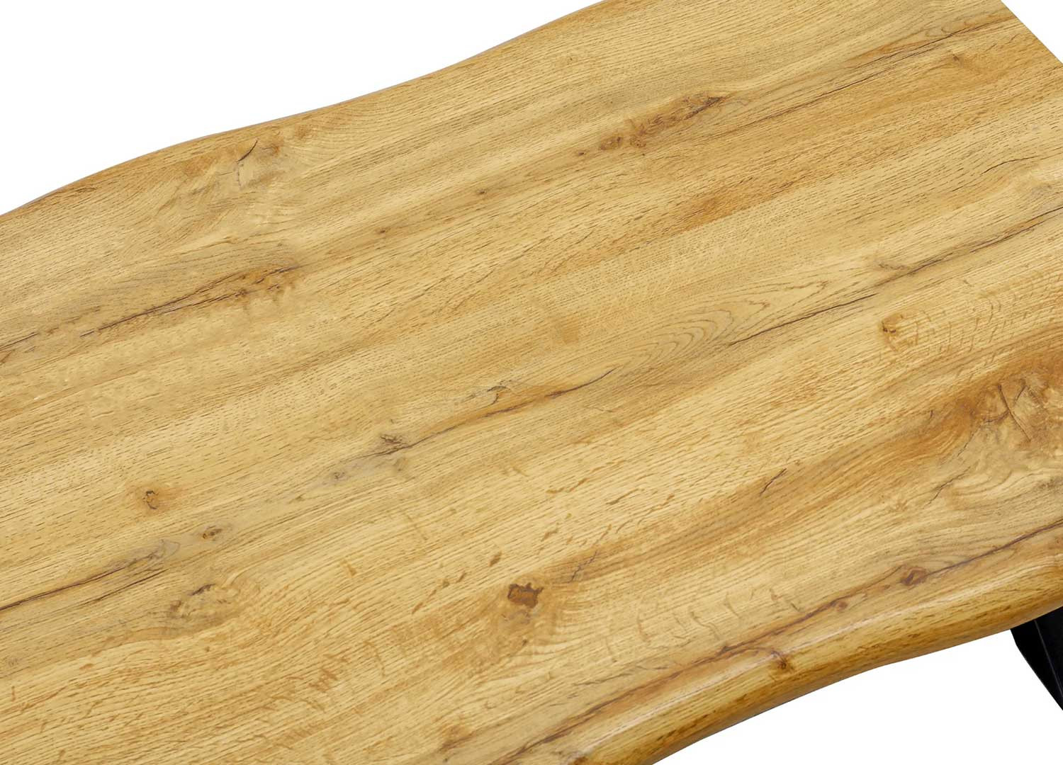 Table basse aspect chêne sauvage et pieds en X 90 cm Joka
