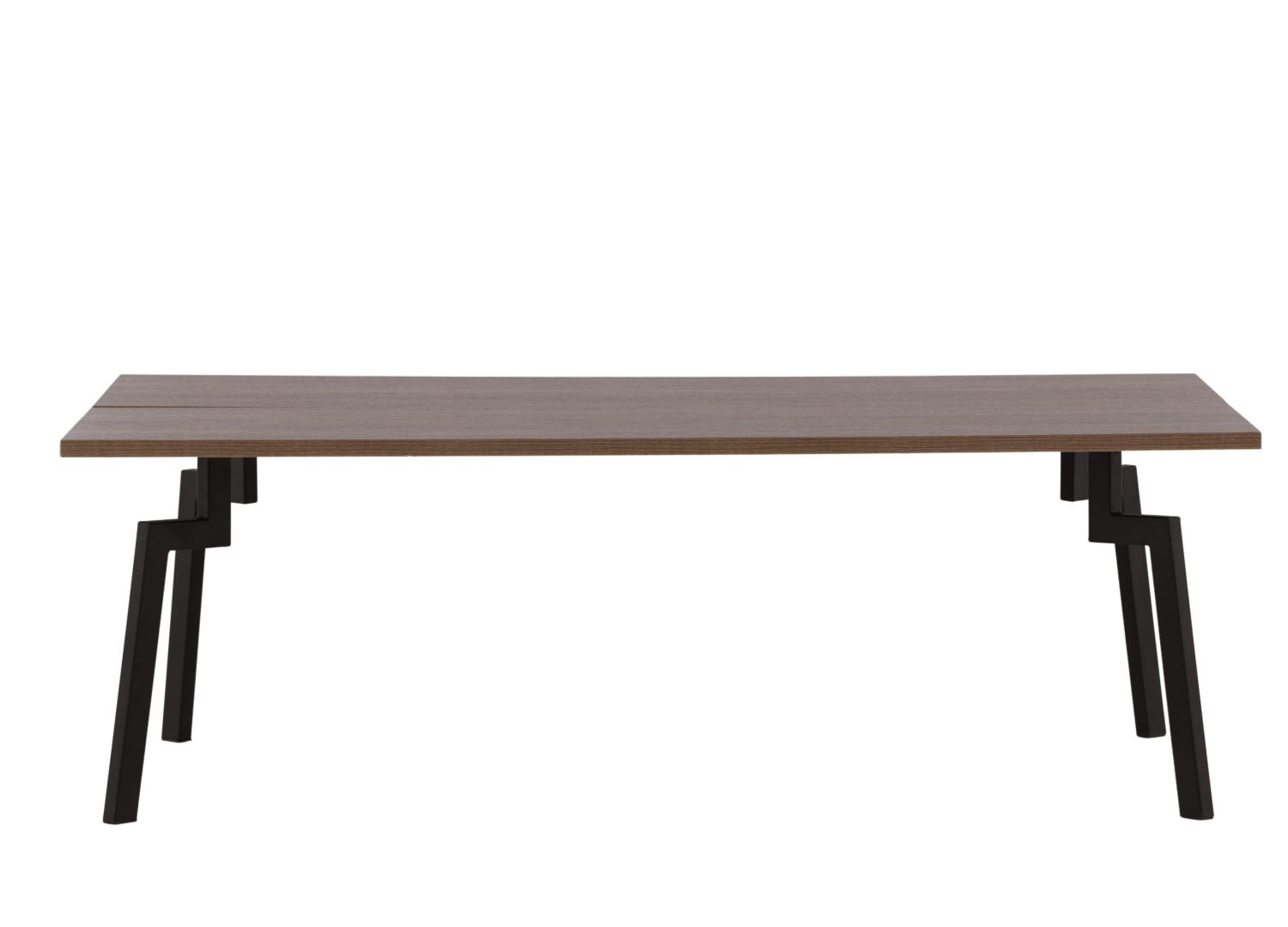 Table basse Bethan MDF noyer 120 cm sur fond blanc