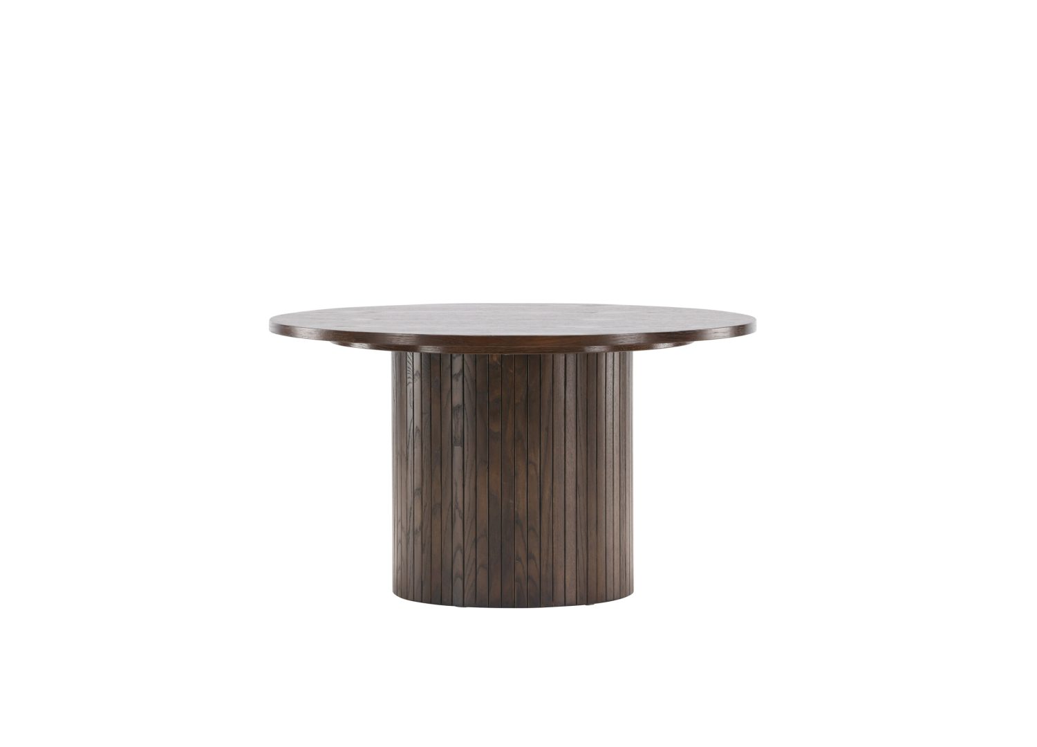 Table basse ronde Bianca MDF moka 80 cm sur fond blanc