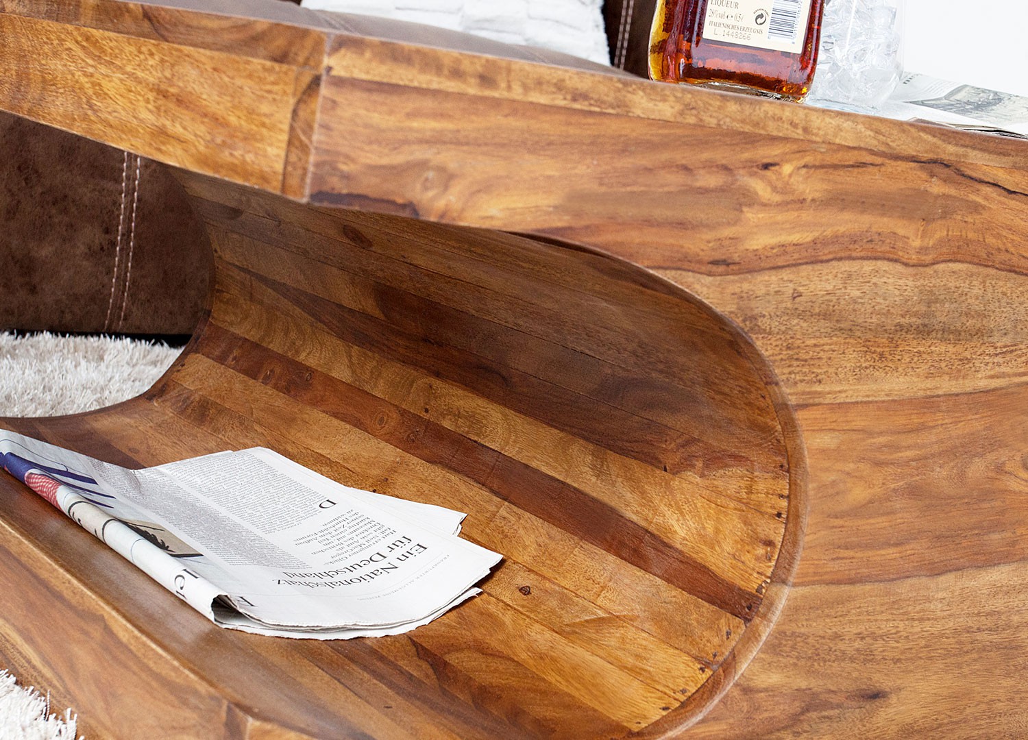 Table basse bois massif sesham 120 cm