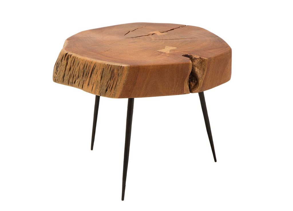 Table basse bois tronc d'arbre rustique