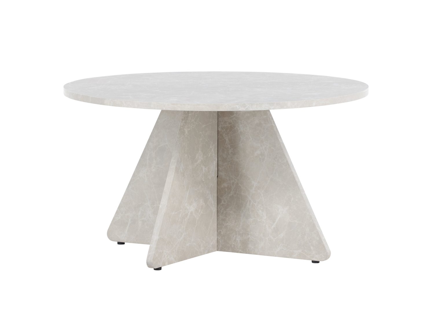 Vue produit de la table basse Bootcut beige en effet marbre