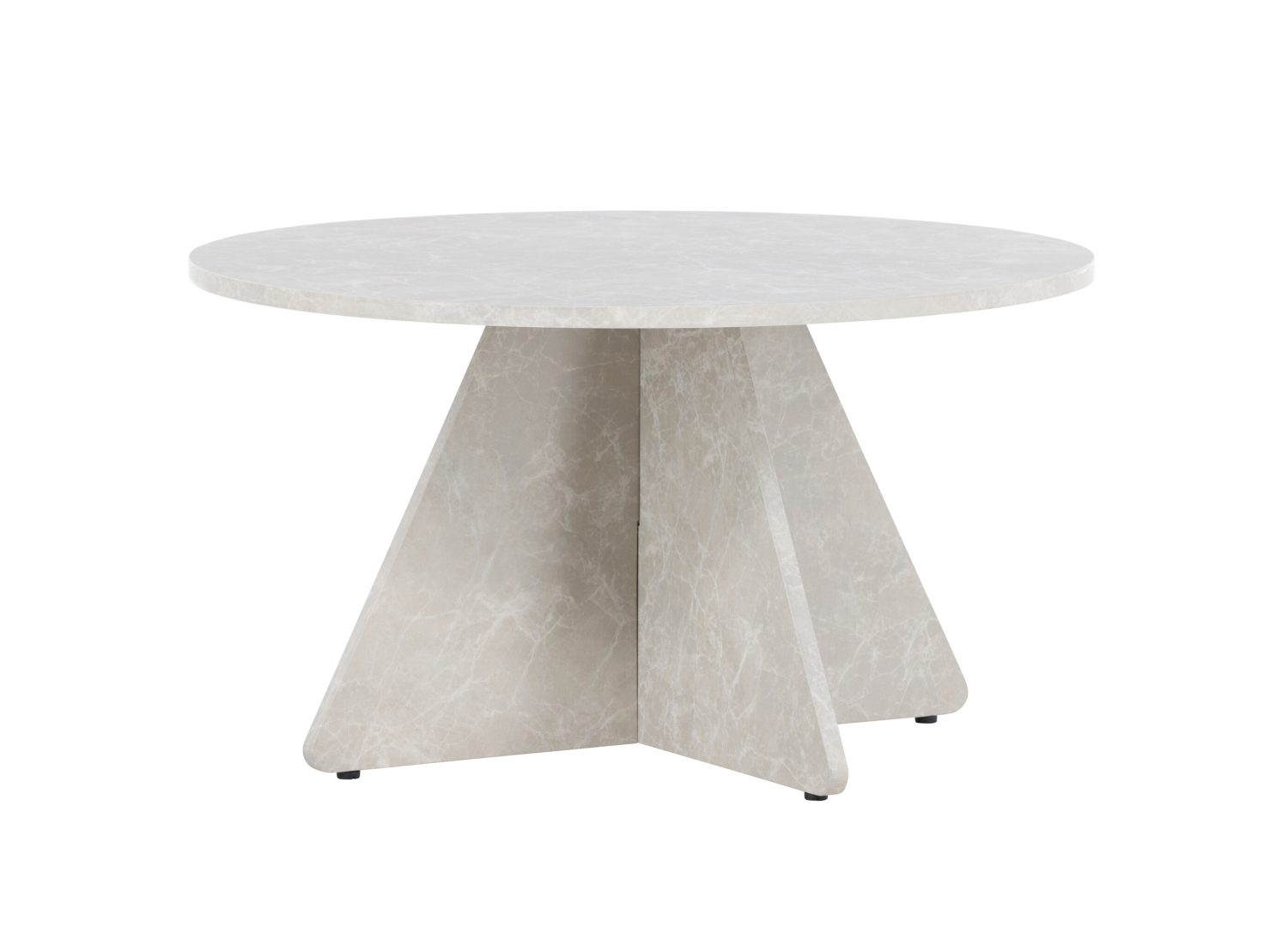 Vue produit de la table basse Bootcut beige en effet marbre