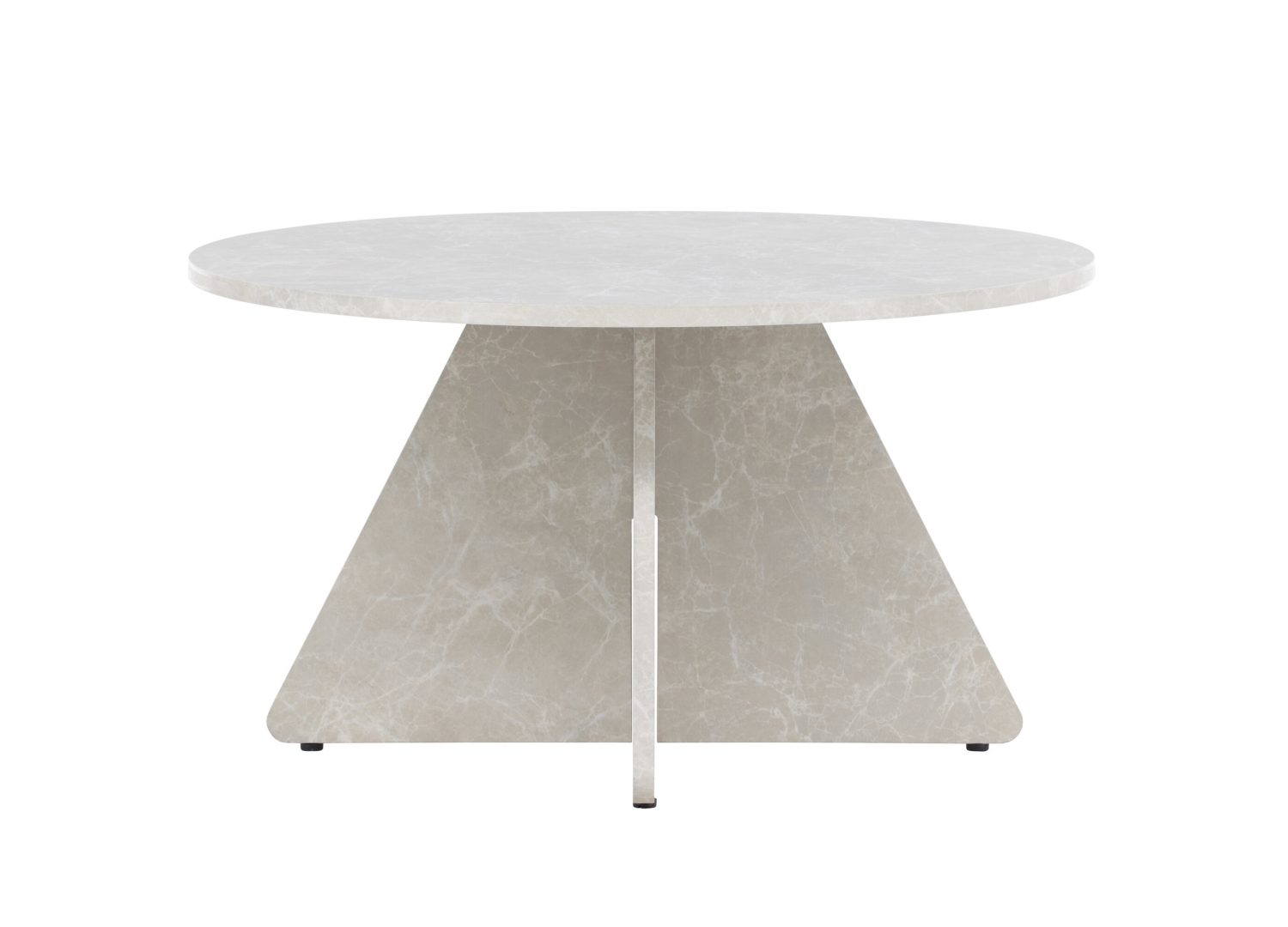Vue produit de la table basse Bootcut beige en effet marbre