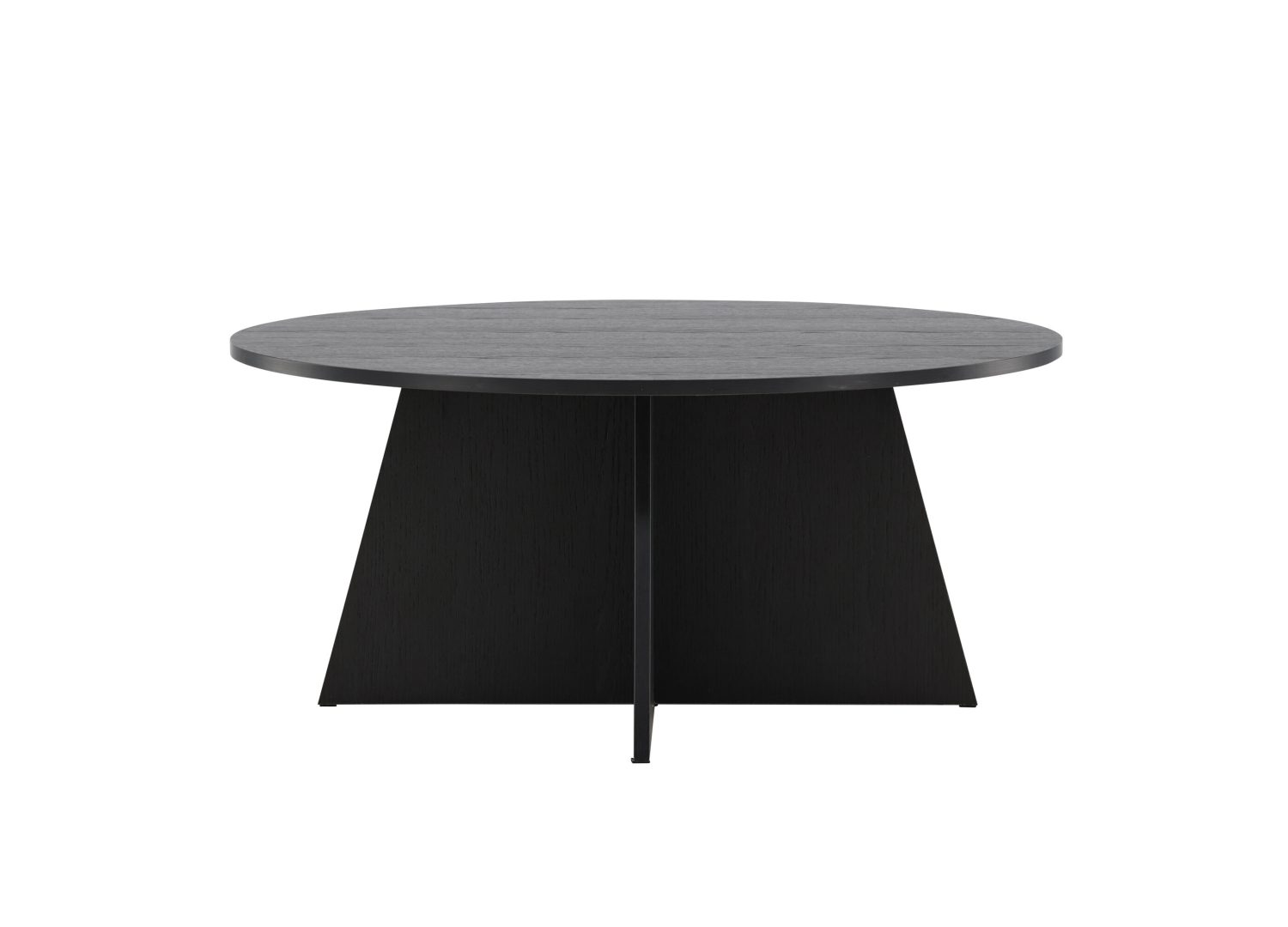 Table basse ronde Bootcut MDF noir 100 cm sur fond blanc