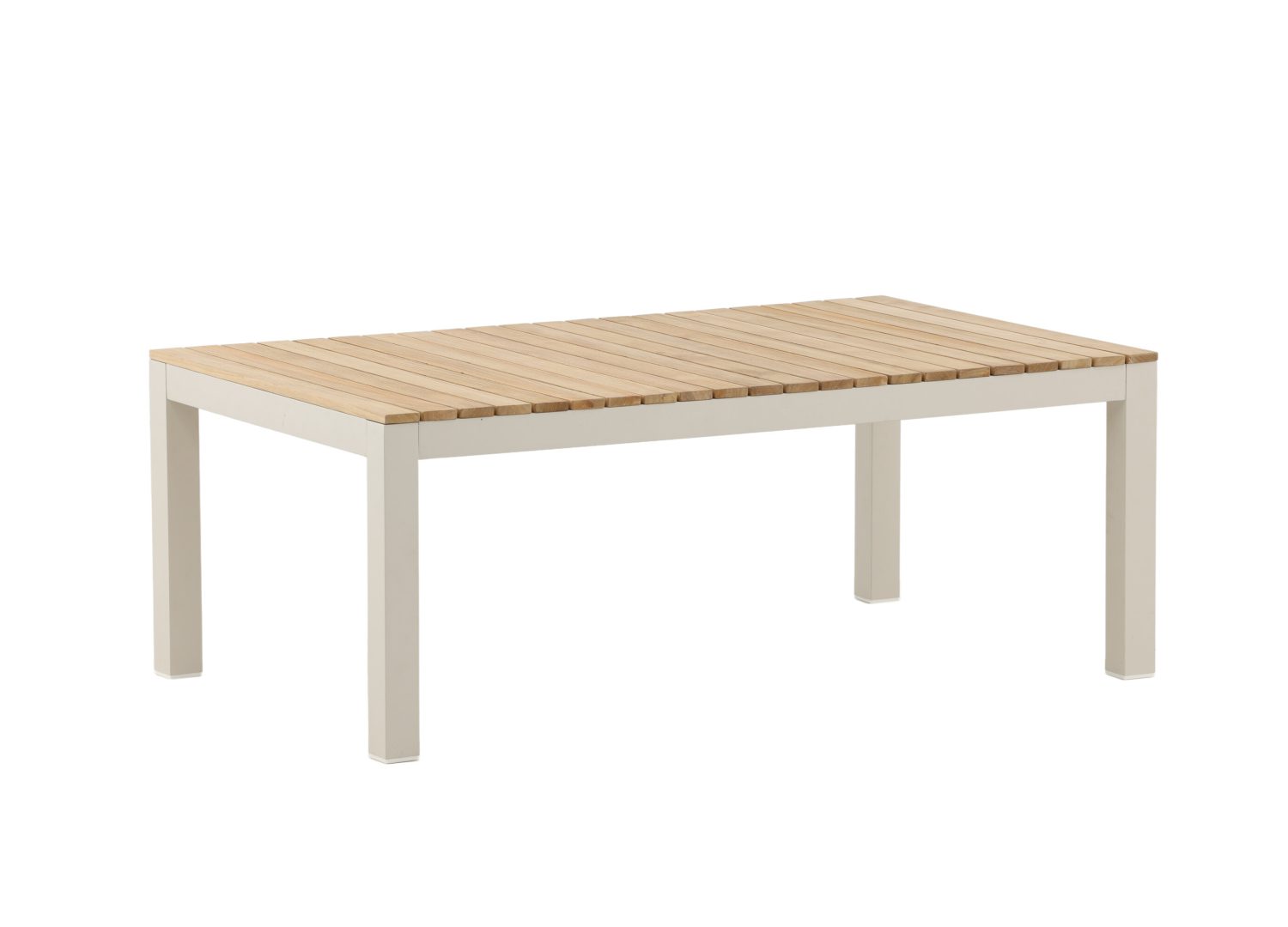 Vue produit de la table basse Brasilia beige en teck