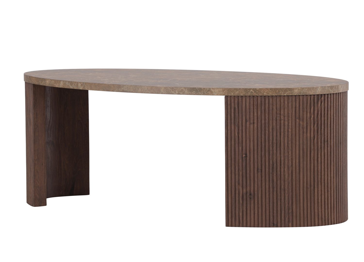 Vue produit de la table basse Bristol moka en effet pierre