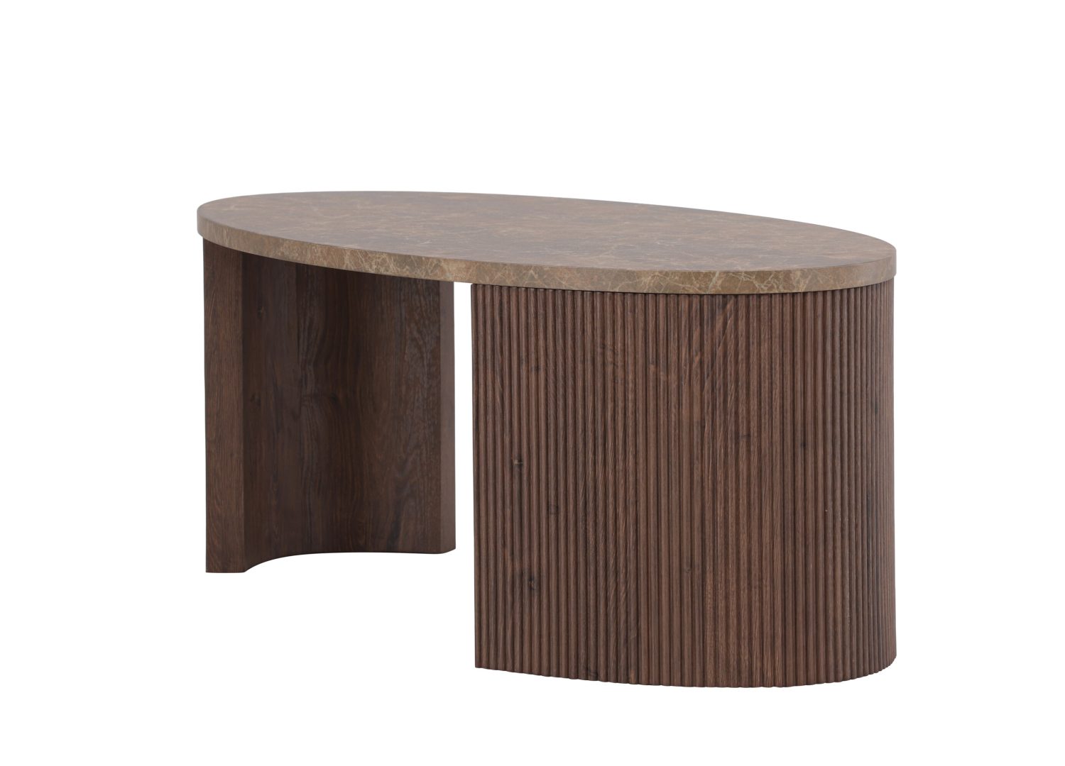 Vue produit de la table basse Bristol moka en effet pierre