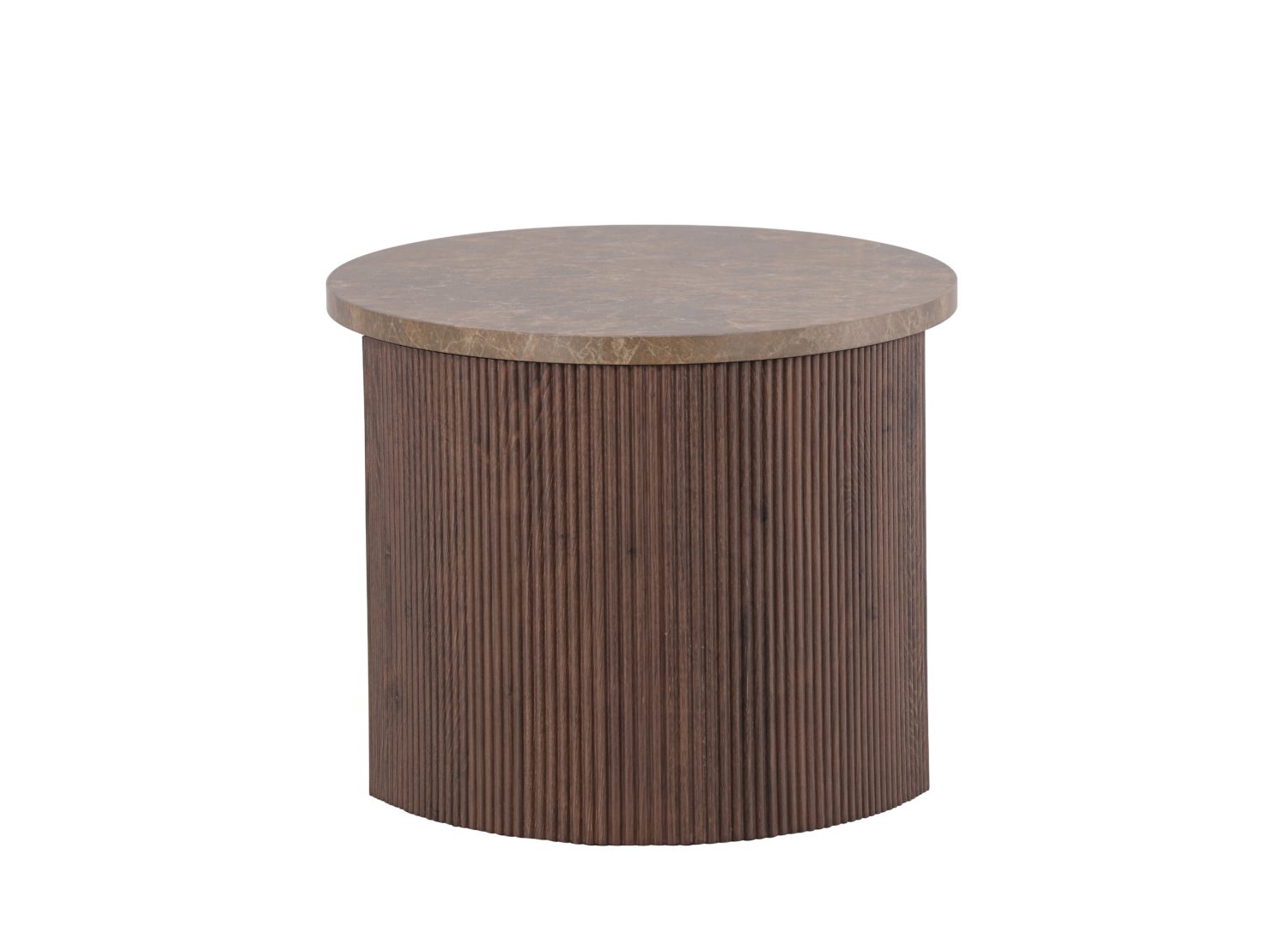 Vue produit de la table basse Bristol moka en effet pierre