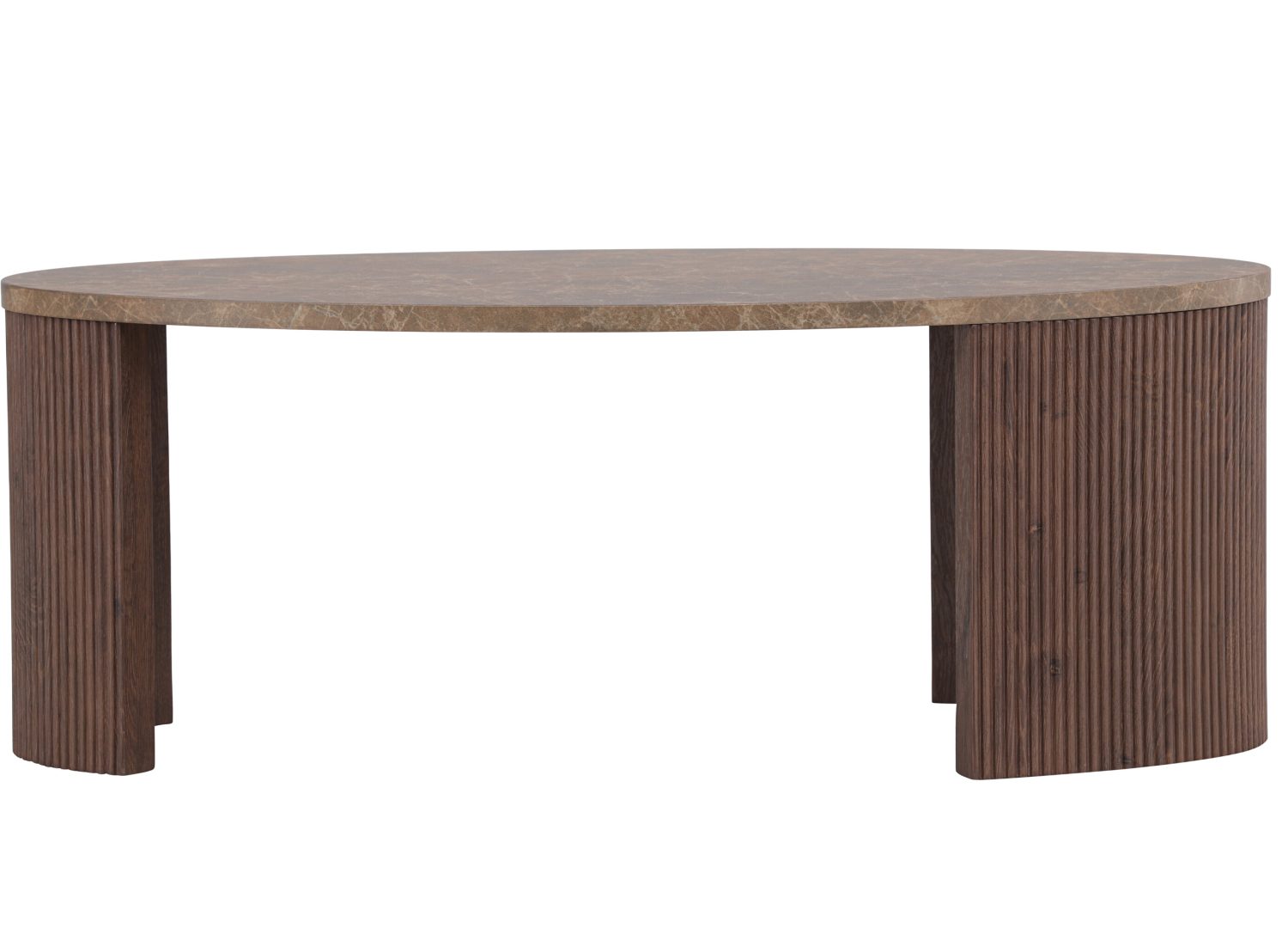 Table basse Bristol effet pierre moka 120 cm sur fond blanc
