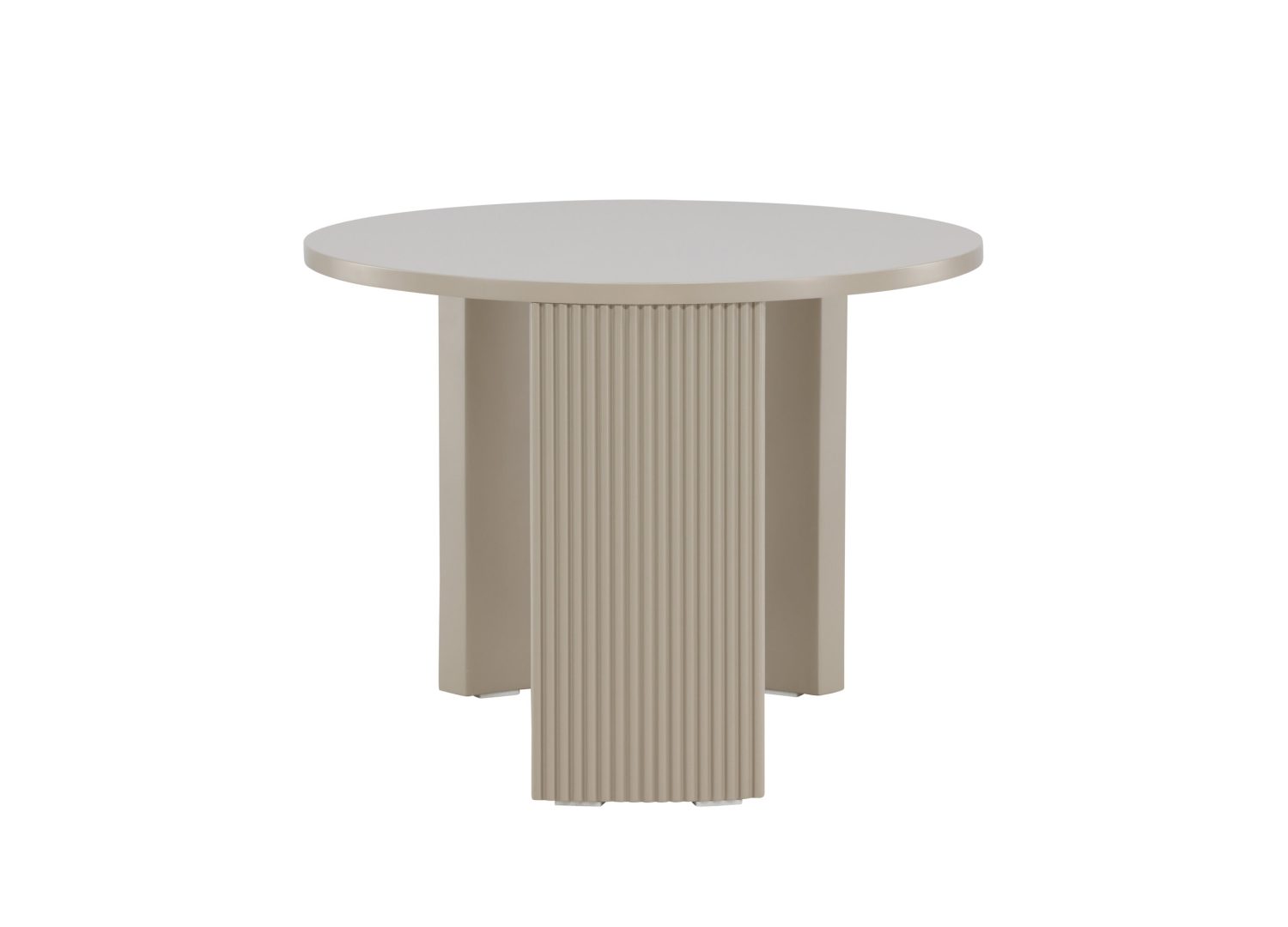Table basse ronde Bristol MDF beige 60 cm sur fond blanc