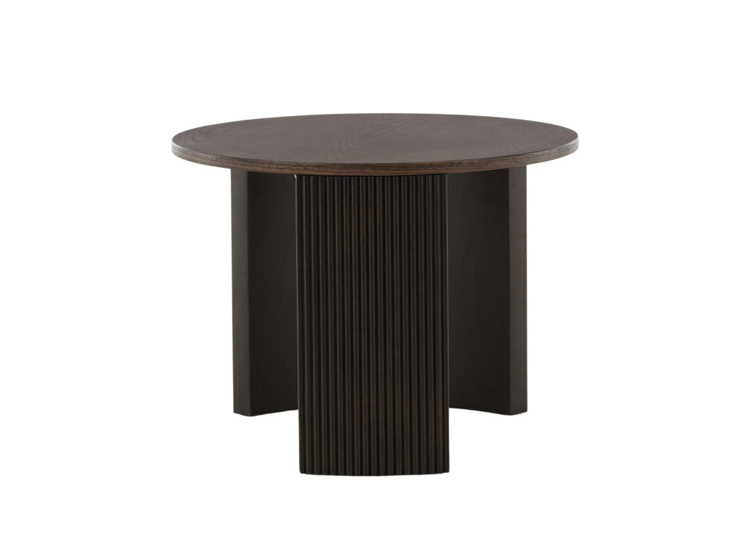 Table basse ronde Bristol MDF moka 60 cm sur fond blanc