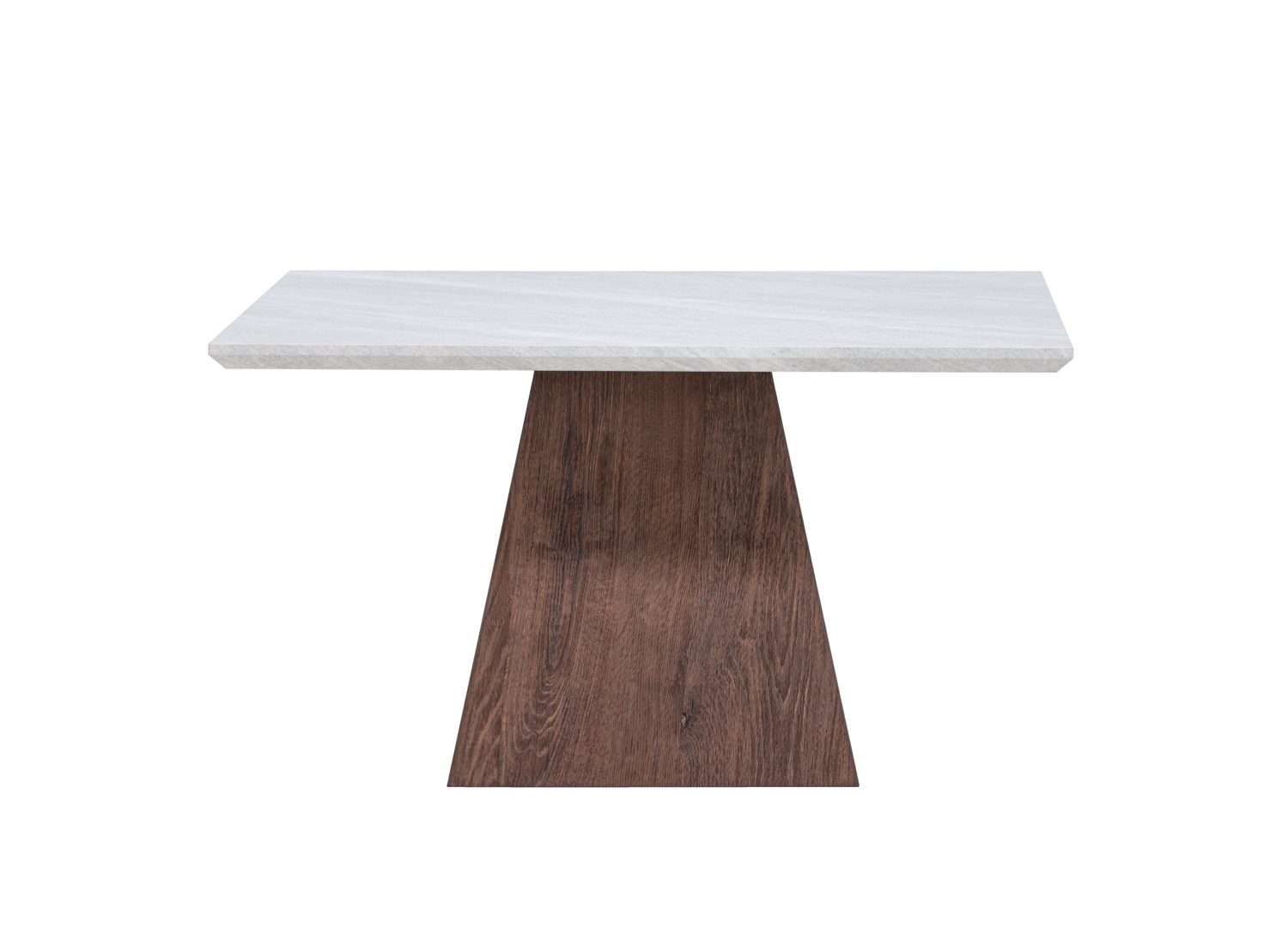 Table basse carrée Cael effet pierre gris clair 80 cm sur fond blanc
