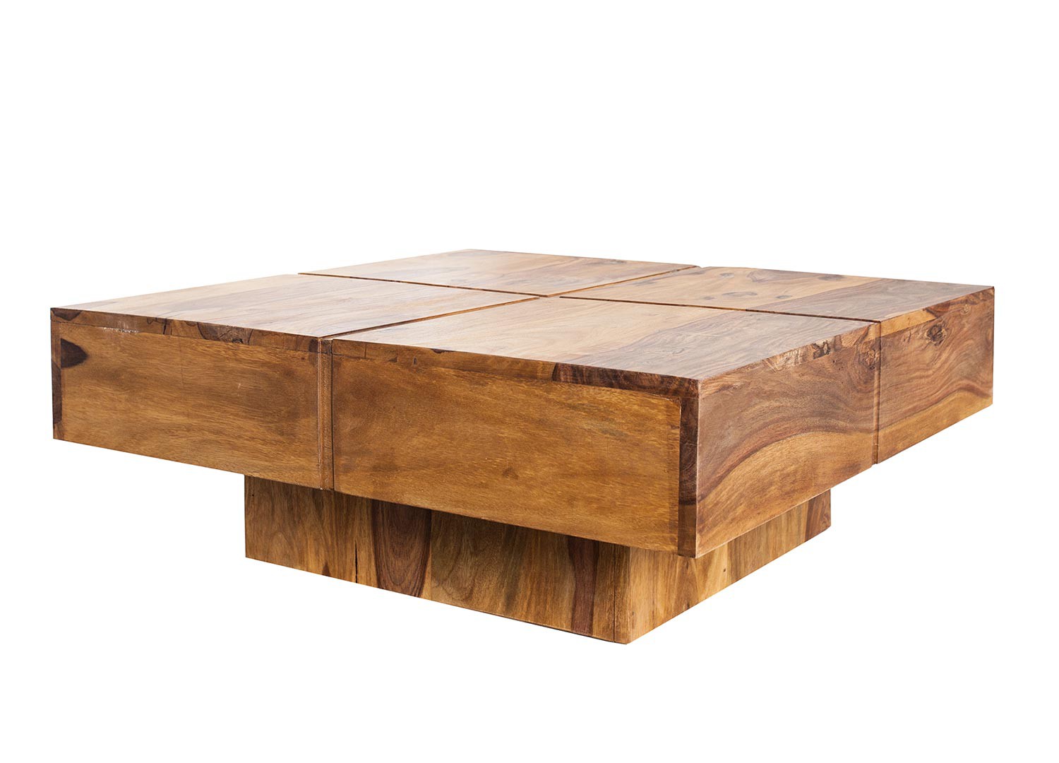 Table basse carrée bois massif sesham 80 cm