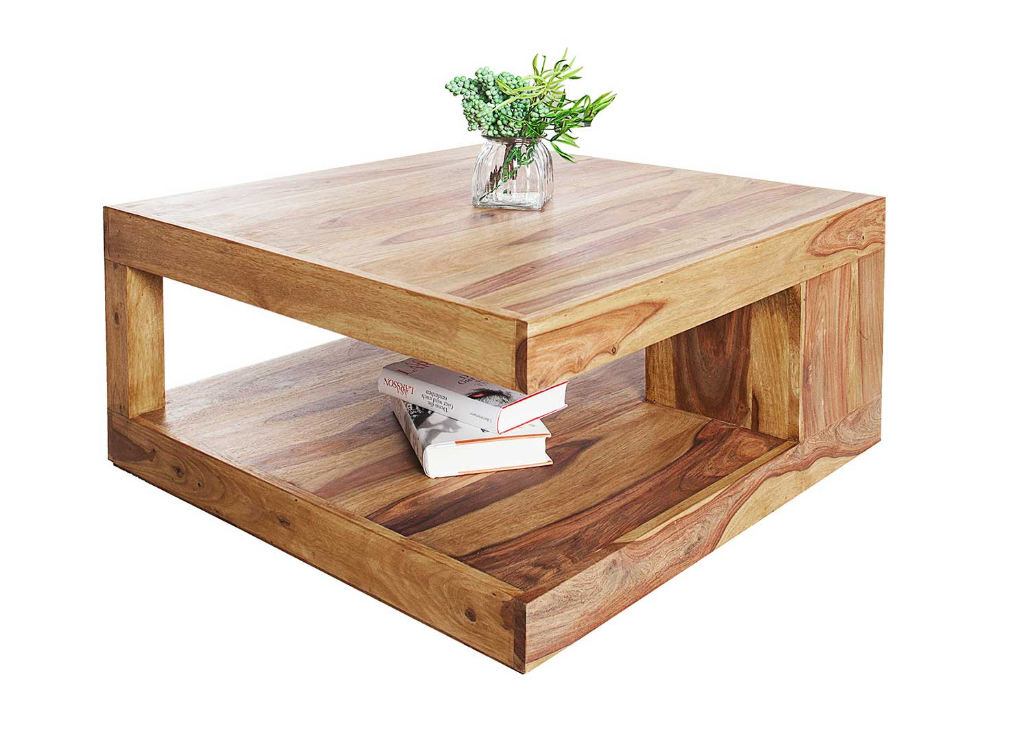 Table basse carrée en sesham 80 cm Sevian