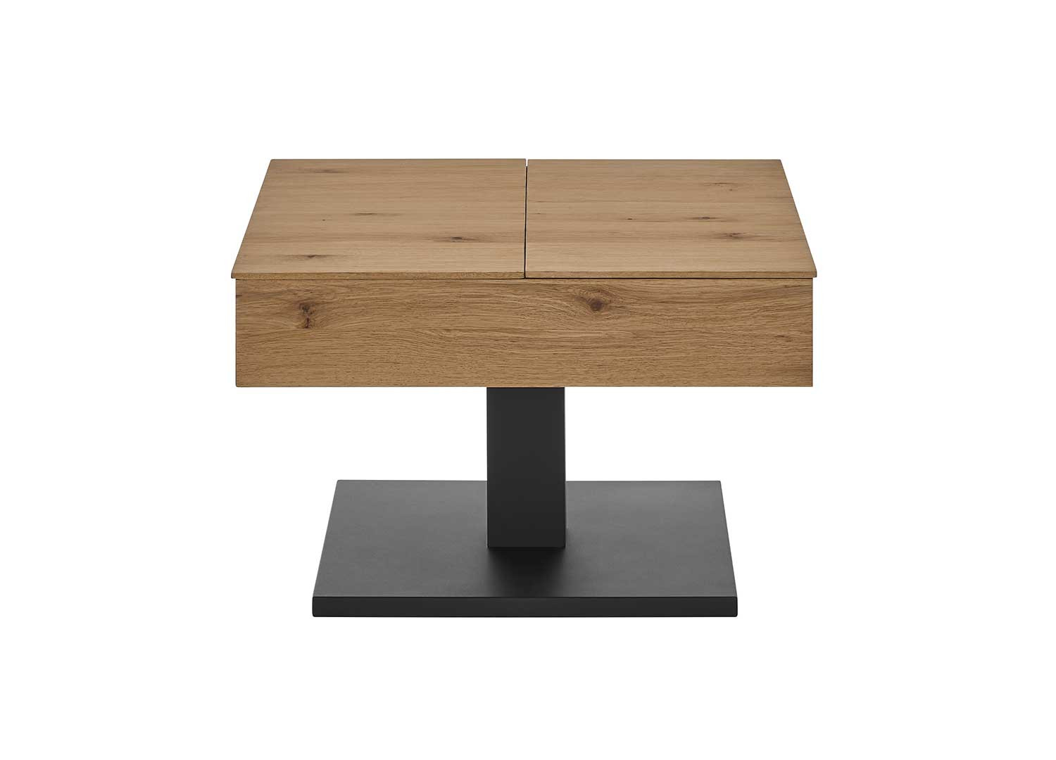 Table basse carrée plateaux relevables chêne et noir Ashton