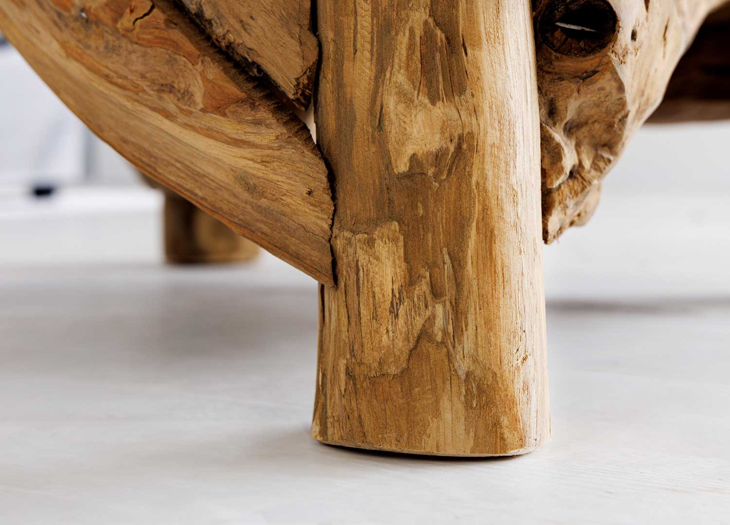 Table basse carrée teck et verre 80 cm