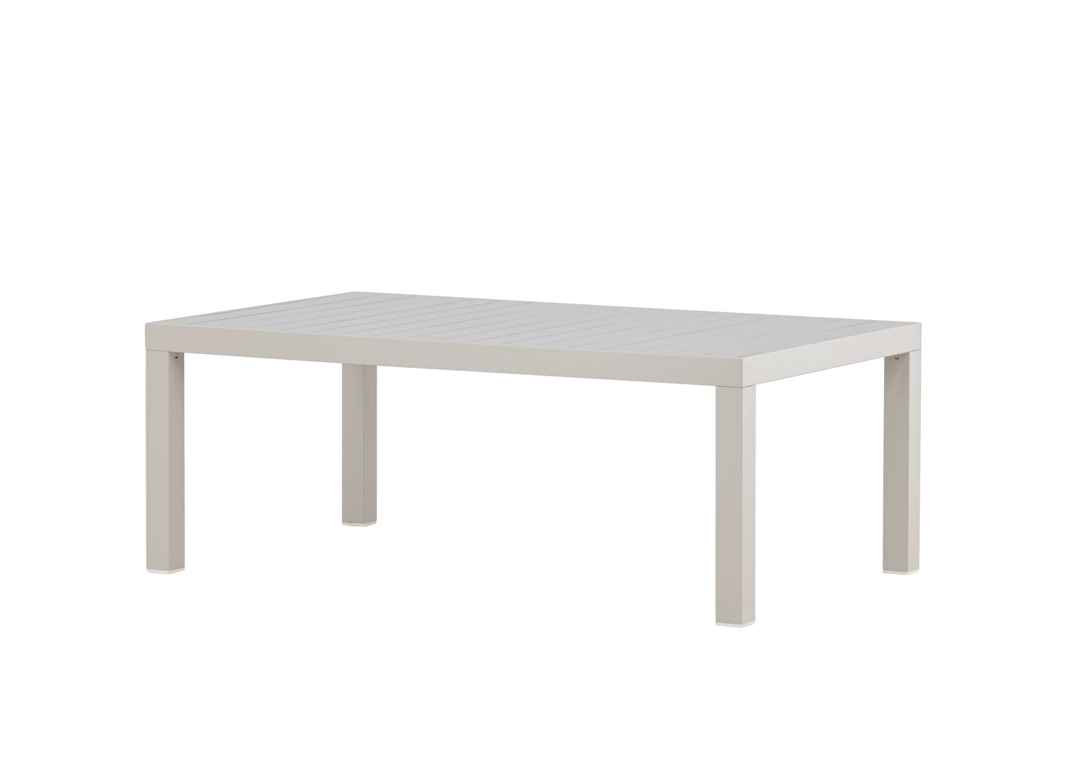 Vue produit de la table basse Copacabana beige en aluminium