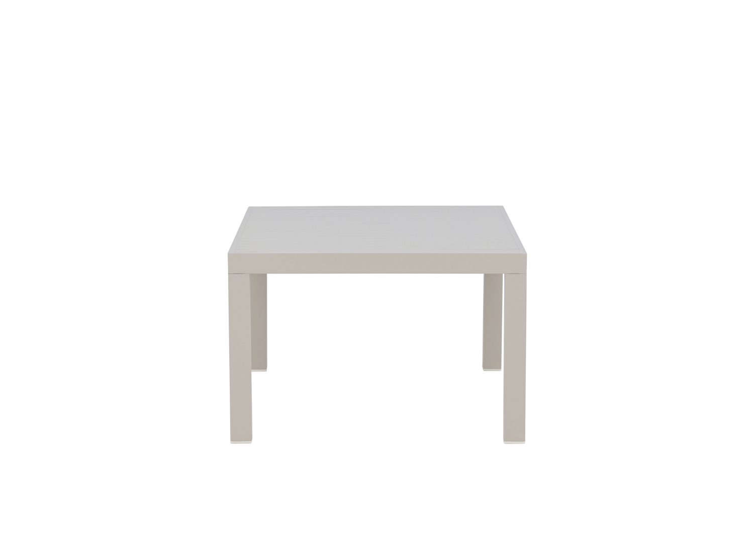 Vue produit de la table basse Copacabana beige en aluminium
