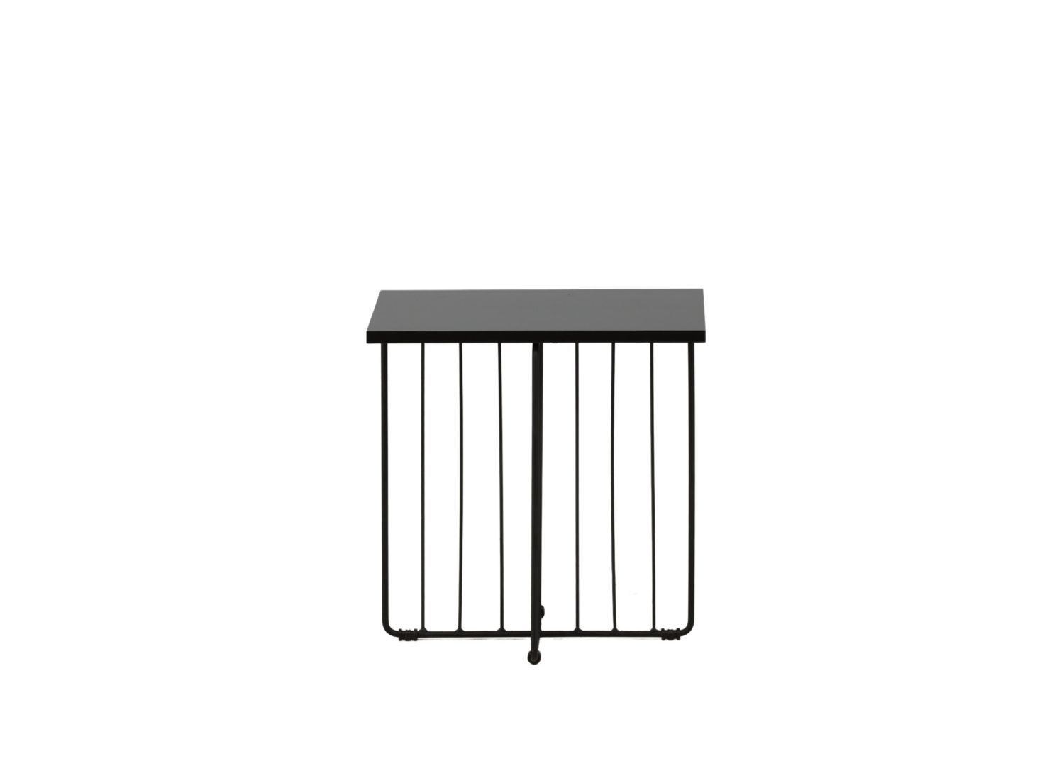 Table basse carrée Dayton MDF noir 40 cm sur fond blanc