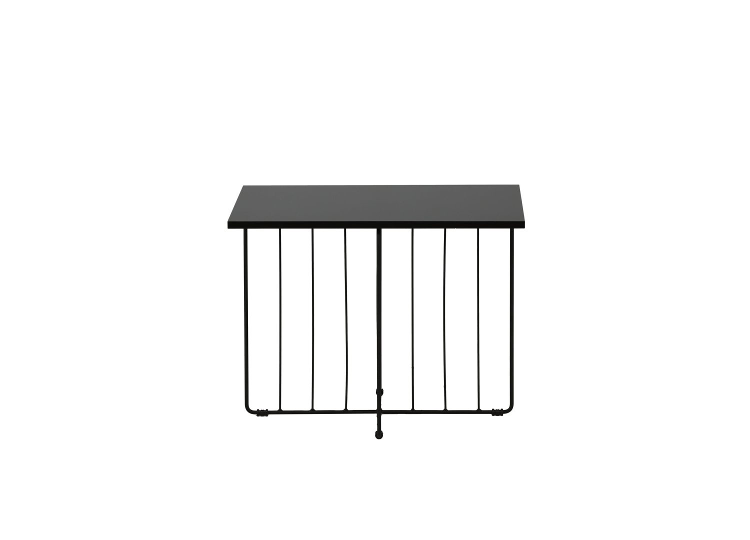 Table basse carrée Dayton MDF noir 60 cm sur fond blanc