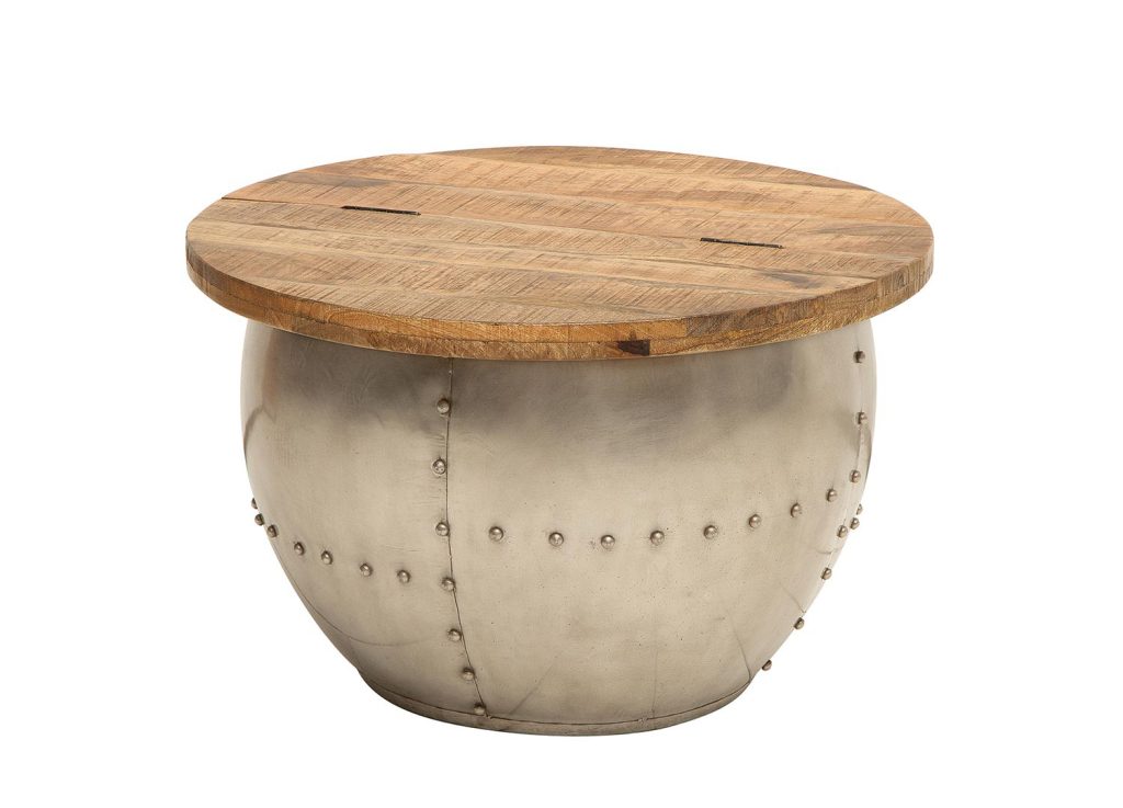 Table basse design bois de manguier industrielle