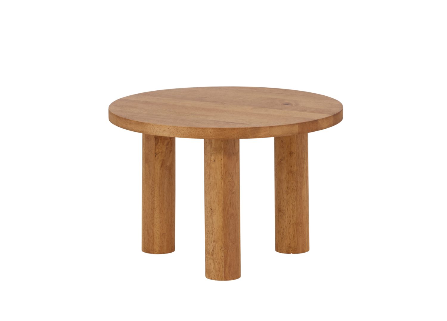 Table basse ronde Duxbury hévéa marron 60 cm sur fond blanc
