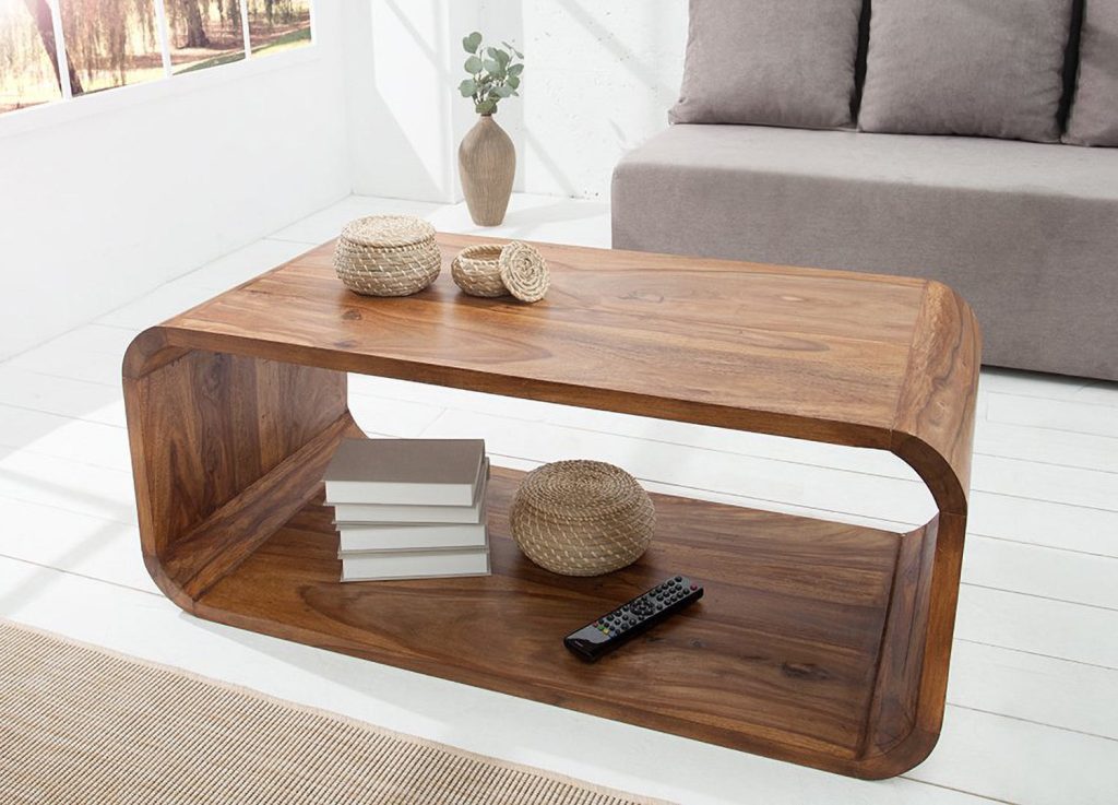 Table basse en bois de sesham 100 cm Liva